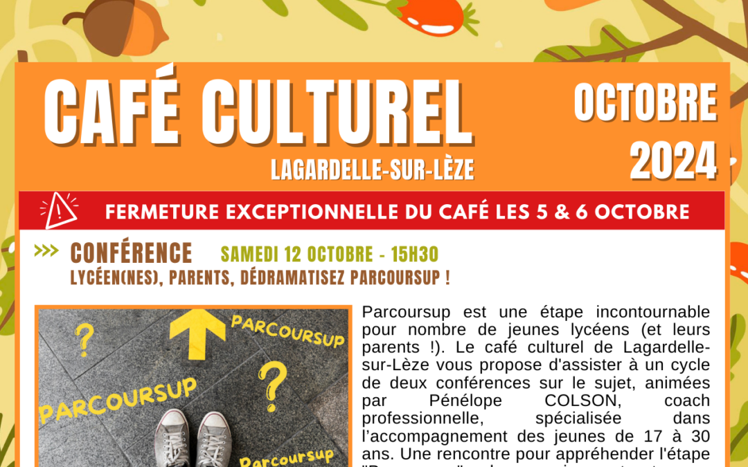 Le programme du mois d’octobre au café culturel “La Grange”